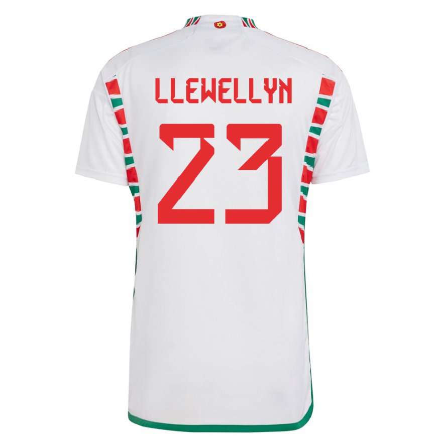 Kandiny Deti Waleské Ffion Llewellyn #23 Biely Dresy Idegenbeli Csapatmez 22-24 Triĭká