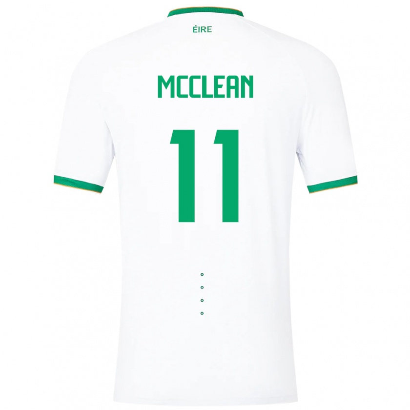 Kandiny Muži Írsko James Mcclean #11 Biely Dresy Idegenbeli Csapatmez 24-26 Triĭká