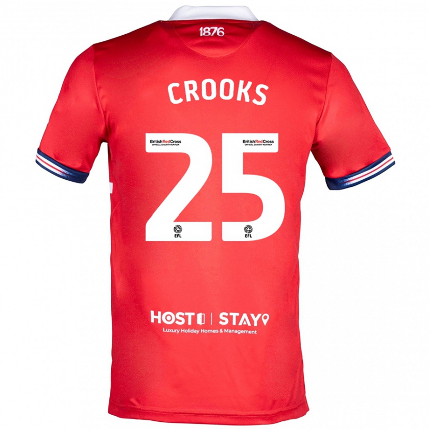 Kandiny Deti Matt Crooks #25 Červená Dresy Hazai Csapatmez 2023/24 Triĭká