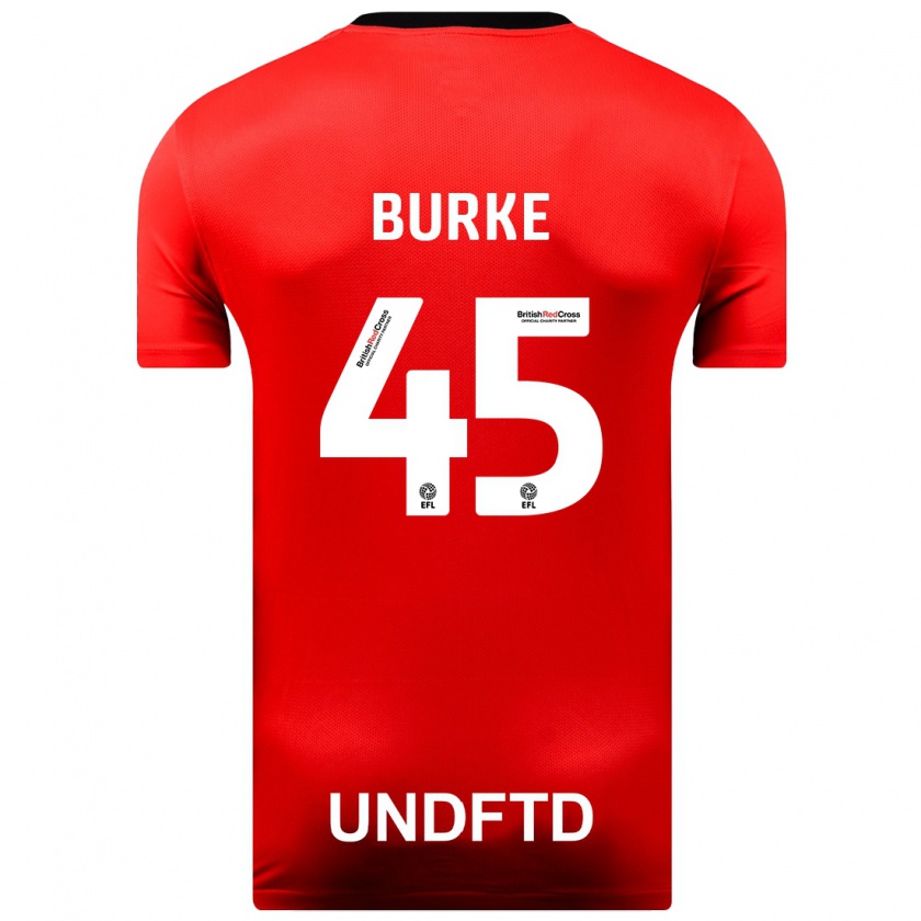 Kandiny Deti Oliver Burke #45 Červená Dresy Idegenbeli Csapatmez 2023/24 Triĭká