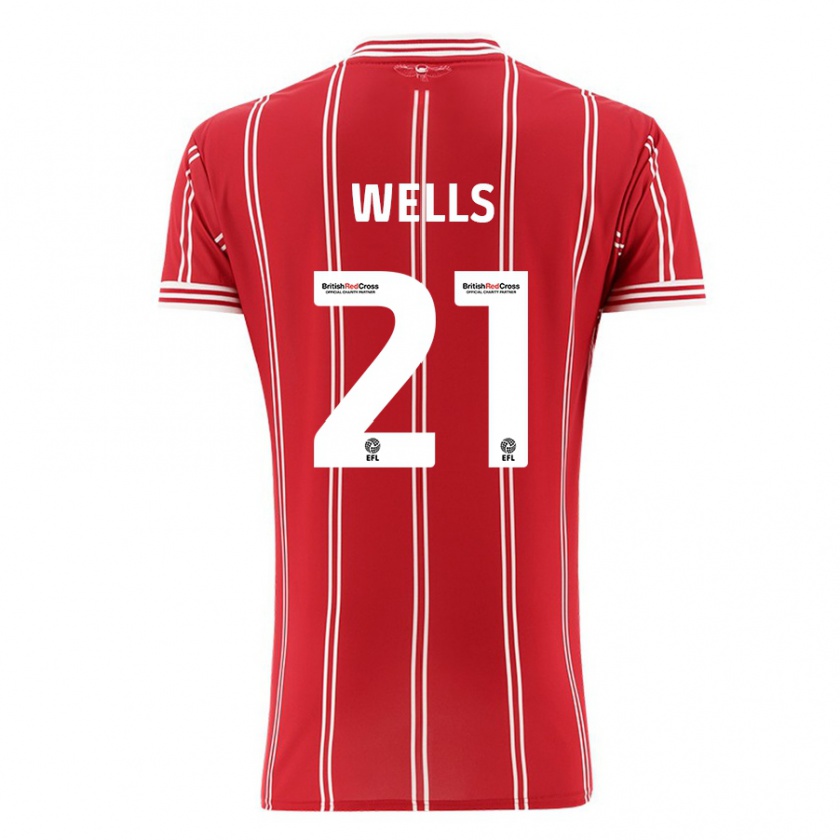 Kandiny Muži Nahki Wells #21 Červená Dresy Hazai Csapatmez 2023/24 Triĭká