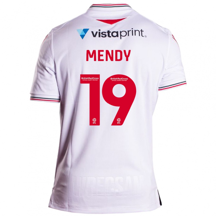 Kandiny Ženy Jacob Mendy #19 Biely Dresy Idegenbeli Csapatmez 2023/24 Triĭká