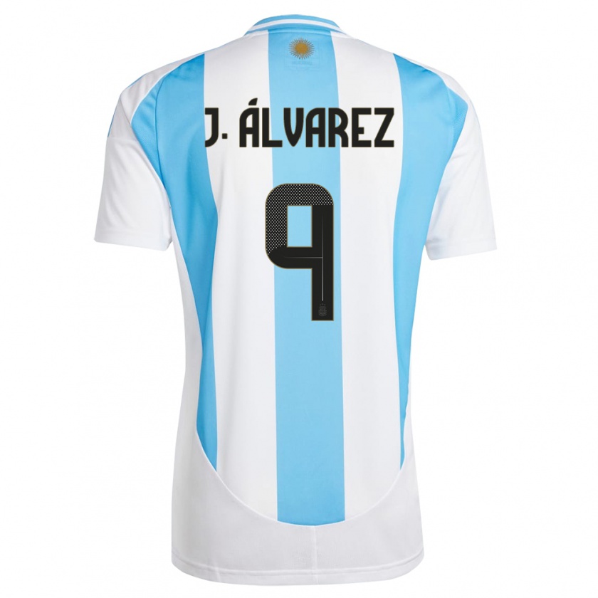 Kandiny Deti Argentína Julian Alvarez #9 Biela Modrá Dresy Hazai Csapatmez 24-26 Triĭká