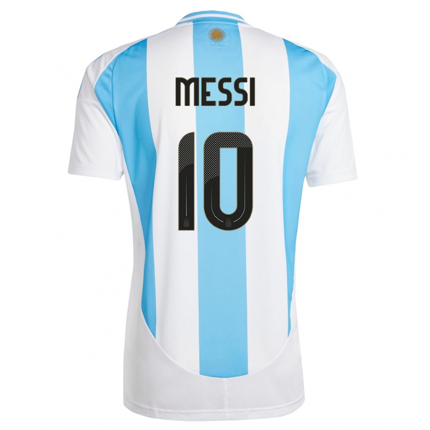 Kandiny Deti Argentína Lionel Messi #10 Biela Modrá Dresy Hazai Csapatmez 24-26 Triĭká