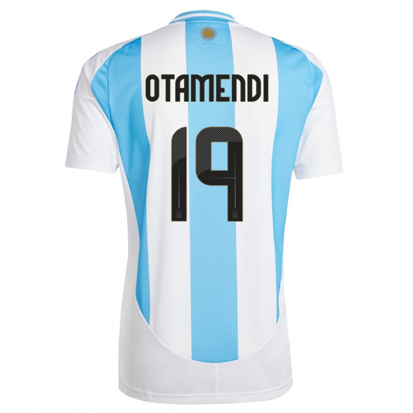 Kandiny Deti Argentína Nicolas Otamendi #19 Biela Modrá Dresy Hazai Csapatmez 24-26 Triĭká