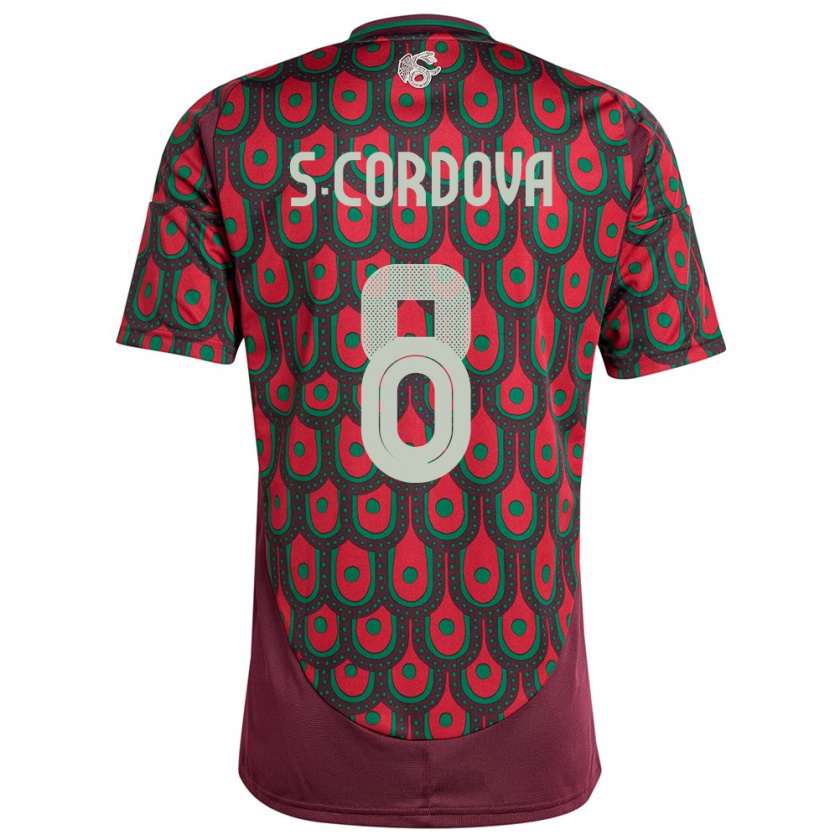 Kandiny Deti México Sebastian Cordova #8 Maroon Dresy Hazai Csapatmez 24-26 Triĭká