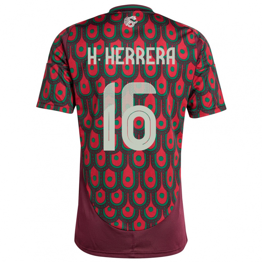 Kandiny Deti México Hector Herrera #16 Maroon Dresy Hazai Csapatmez 24-26 Triĭká