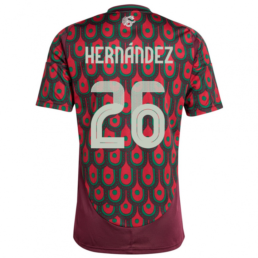 Kandiny Deti México Nicolette Hernandez #26 Maroon Dresy Hazai Csapatmez 24-26 Triĭká