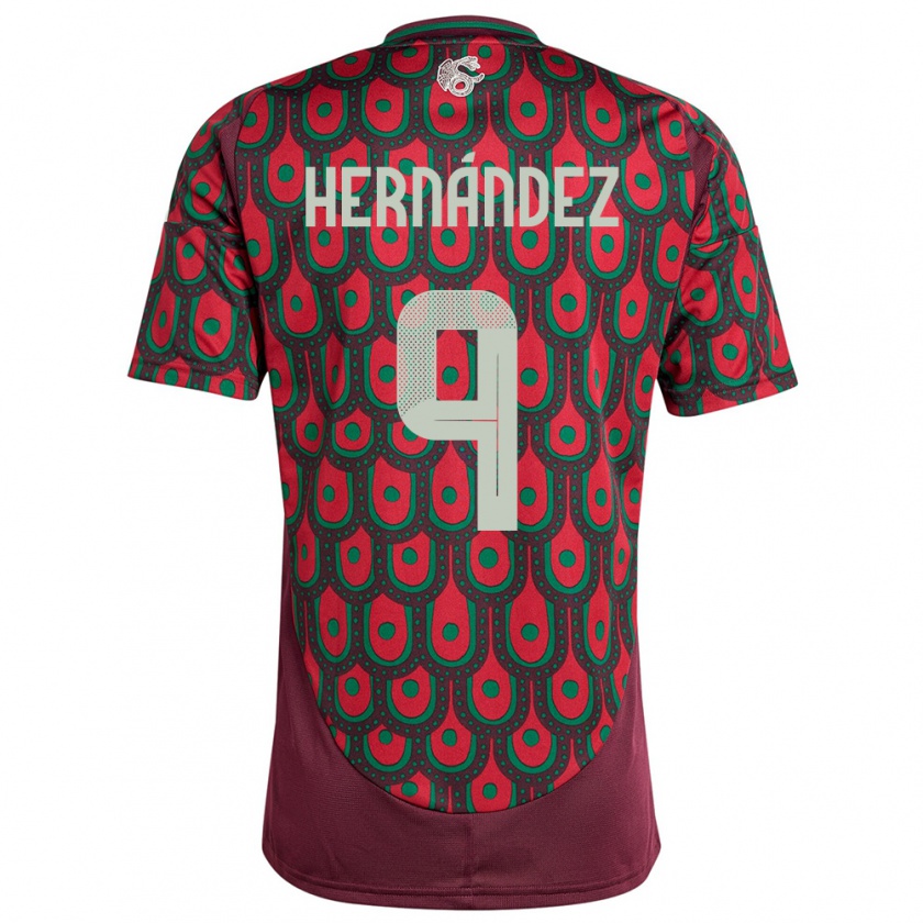 Kandiny Deti México Jesus Hernandez #9 Maroon Dresy Hazai Csapatmez 24-26 Triĭká