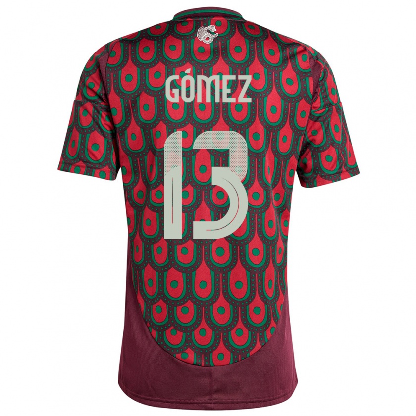 Kandiny Deti México Diego Gomez #13 Maroon Dresy Hazai Csapatmez 24-26 Triĭká