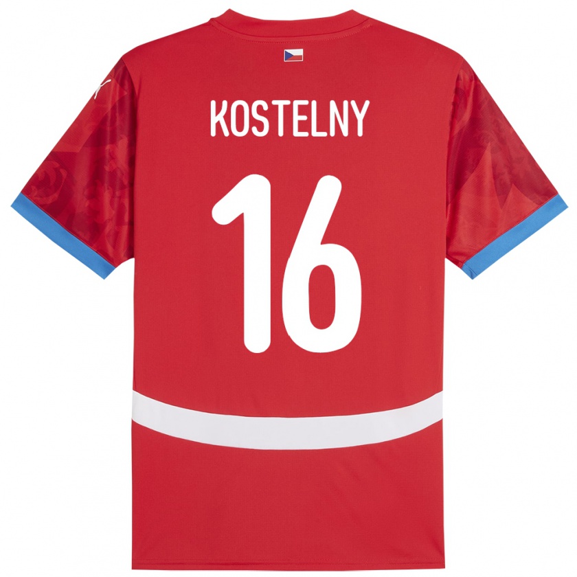 Kandiny Deti Česko Krystof Kostelny #16 Červená Dresy Hazai Csapatmez 24-26 Triĭká