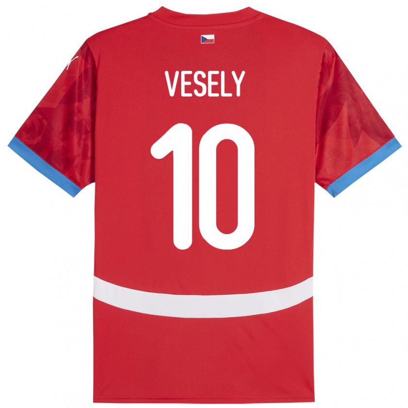 Kandiny Deti Česko David Vesely #10 Červená Dresy Hazai Csapatmez 24-26 Triĭká