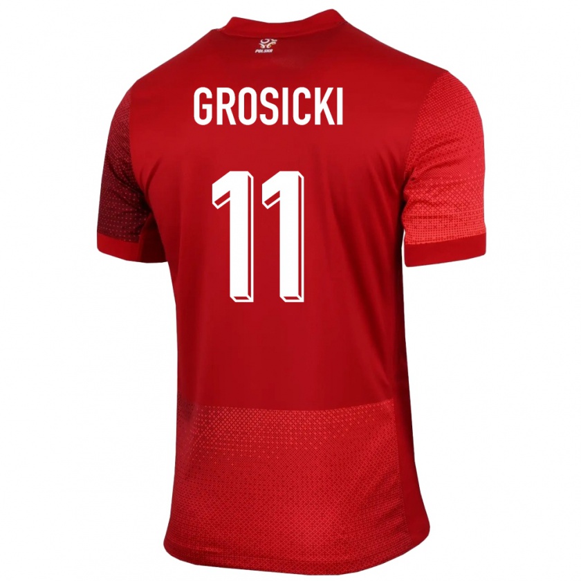 Kandiny Deti Poľsko Kamil Grosicki #11 Červená Dresy Idegenbeli Csapatmez 24-26 Triĭká