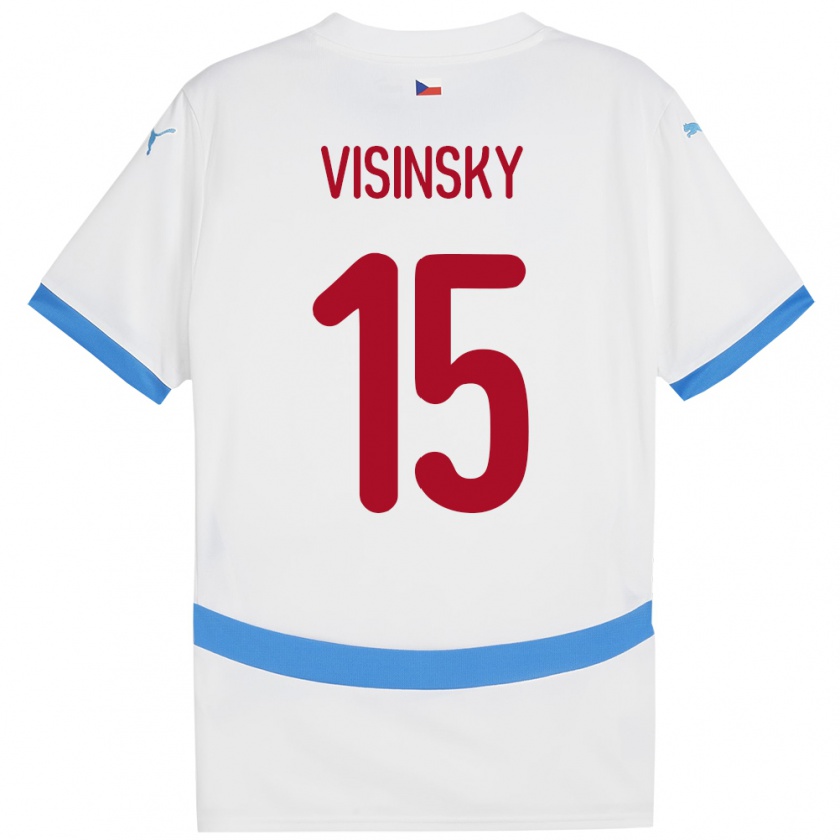 Kandiny Deti Česko Denis Visinsky #15 Biely Dresy Idegenbeli Csapatmez 24-26 Triĭká