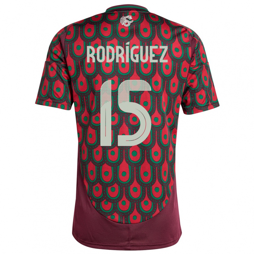 Kandiny Muži México Jorge Rodriguez #15 Maroon Dresy Hazai Csapatmez 24-26 Triĭká