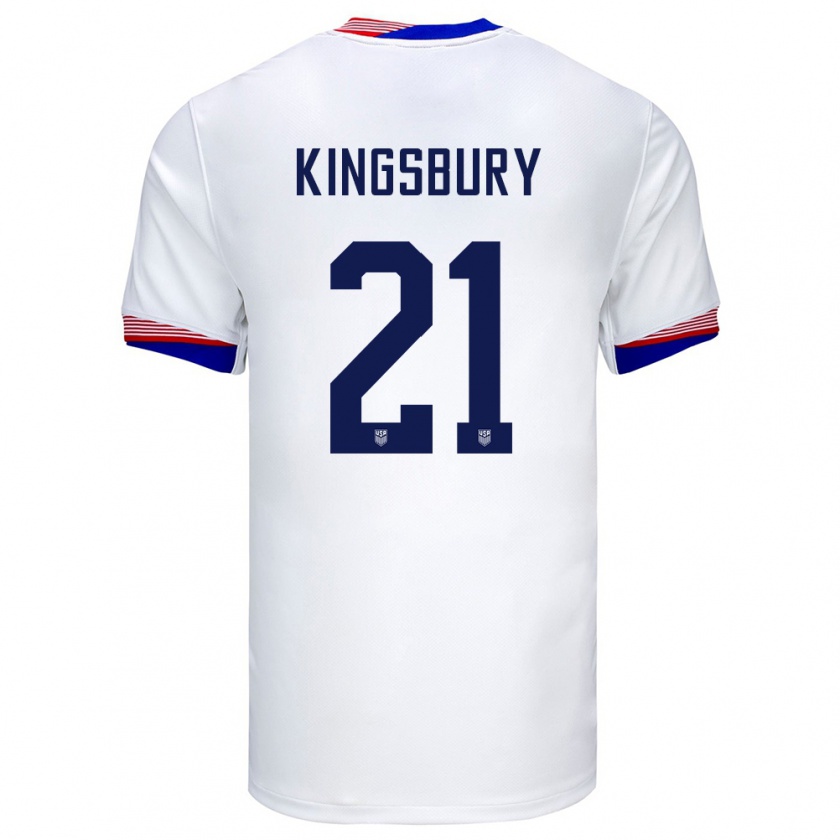 Kandiny Muži Americké Aubrey Kingsbury #21 Biely Dresy Hazai Csapatmez 24-26 Triĭká