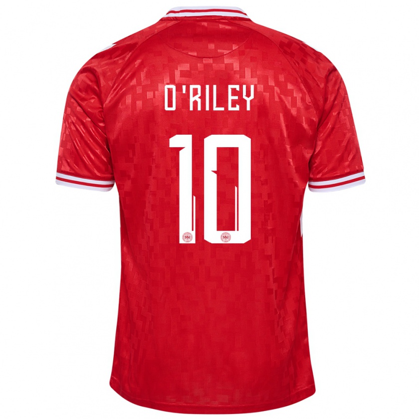 Kandiny Muži Dánsko Matt O'riley #10 Červená Dresy Hazai Csapatmez 24-26 Triĭká
