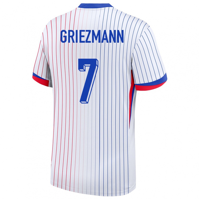 Kandiny Muži Francúzsko Antoine Griezmann #7 Biely Dresy Idegenbeli Csapatmez 24-26 Triĭká