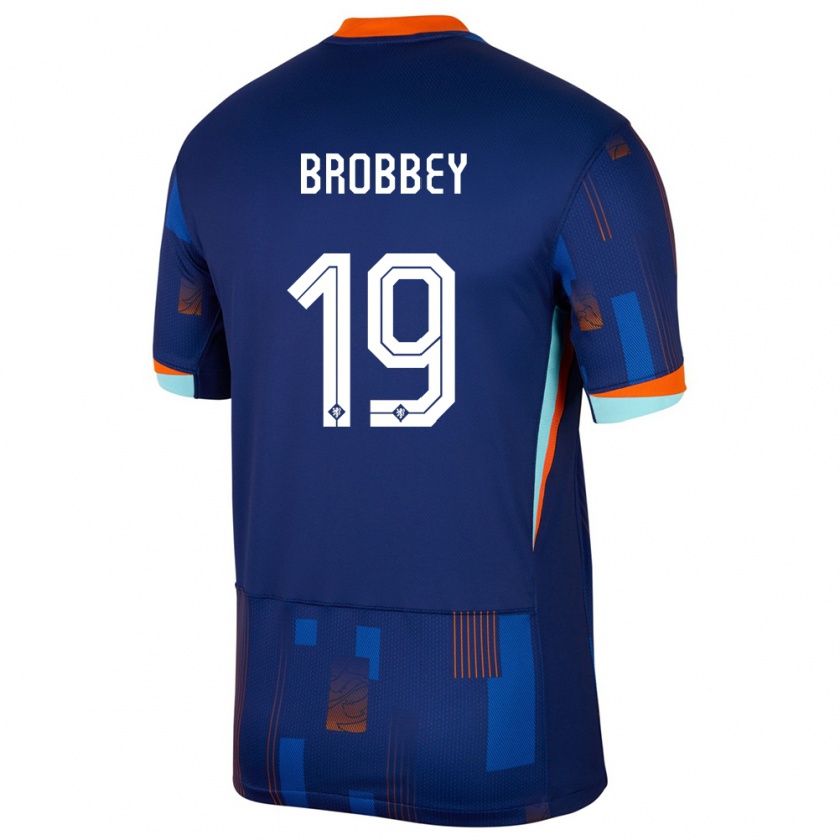 Kandiny Muži Holandsko Brian Brobbey #19 Modrá Dresy Idegenbeli Csapatmez 24-26 Triĭká