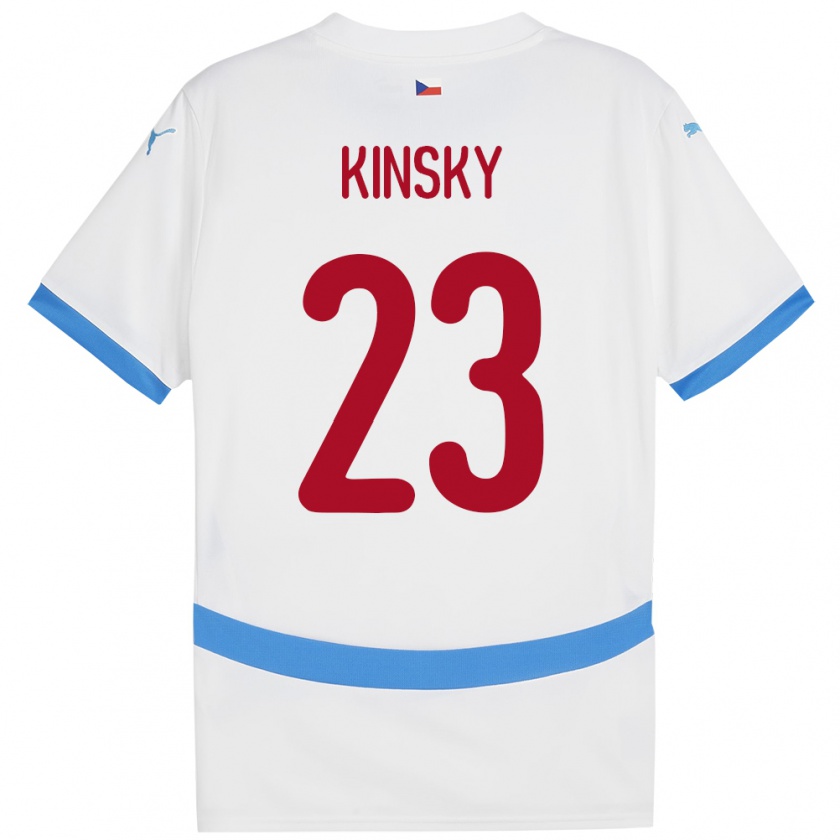 Kandiny Muži Česko Antonin Kinsky #23 Biely Dresy Idegenbeli Csapatmez 24-26 Triĭká