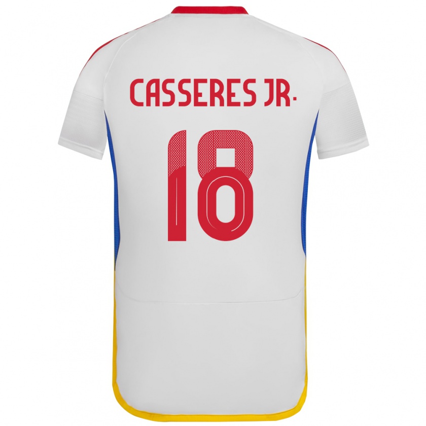 Kandiny Muži Venezuela Cristian Cásseres Jr. #18 Biely Dresy Idegenbeli Csapatmez 24-26 Triĭká