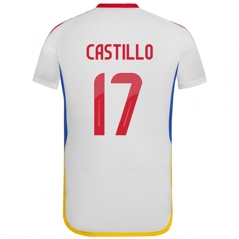 Kandiny Muži Venezuela Edson Castillo #17 Biely Dresy Idegenbeli Csapatmez 24-26 Triĭká