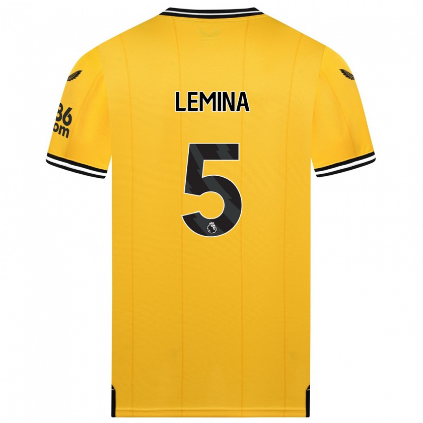 Kandiny Deti Mario Lemina #5 Žltá Dresy Hazai Csapatmez 2023/24 Triĭká