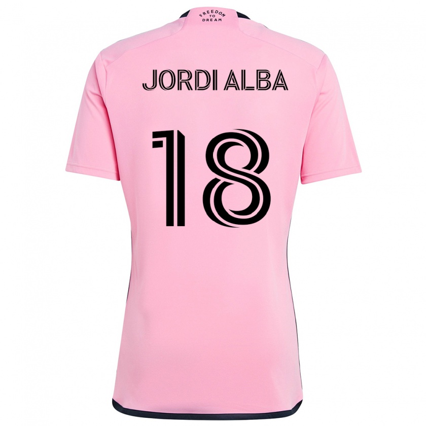 Kandiny Deti Jordi Alba #18 Ružová Dresy Hazai Csapatmez 2024/25 Triĭká