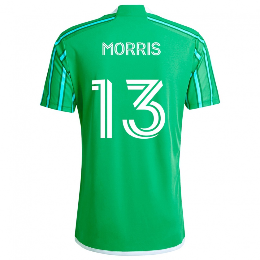 Kandiny Deti Jordan Morris #13 Zelená Biela Dresy Hazai Csapatmez 2024/25 Triĭká