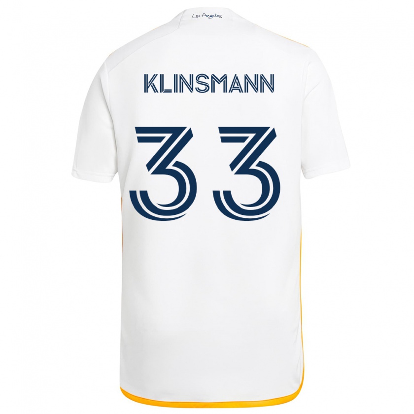 Kandiny Deti Jonathan Klinsmann #33 Biela Žltá Dresy Hazai Csapatmez 2024/25 Triĭká