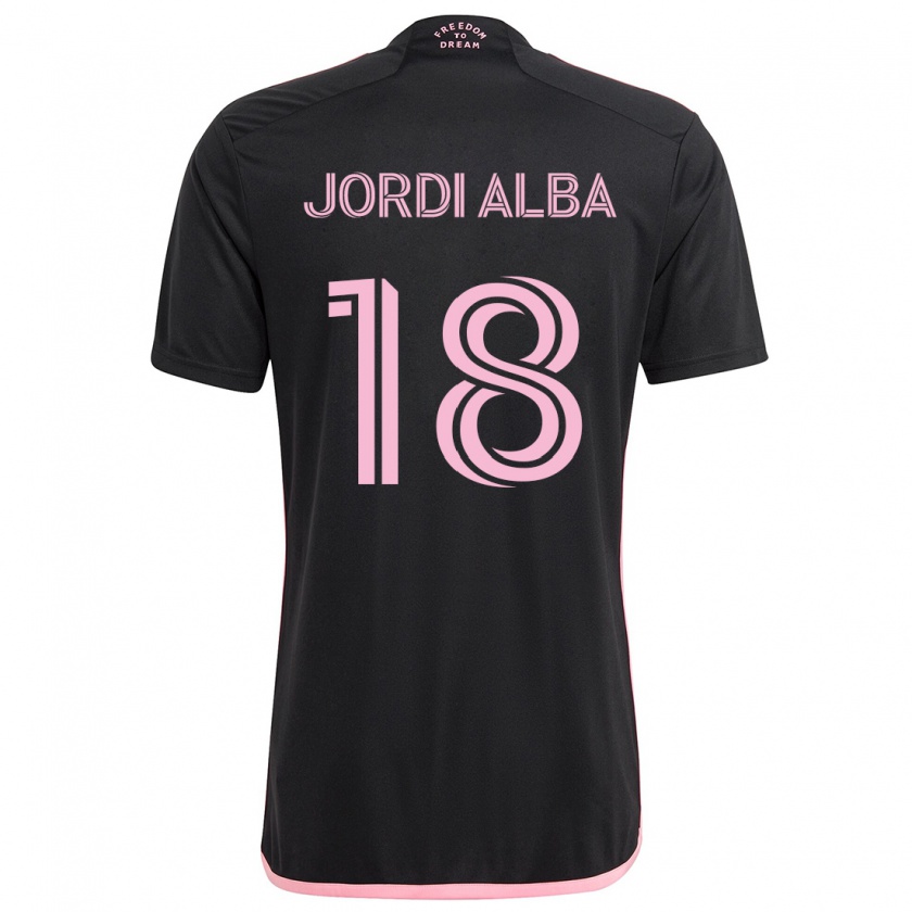 Kandiny Deti Jordi Alba #18 Čierna Dresy Idegenbeli Csapatmez 2024/25 Triĭká