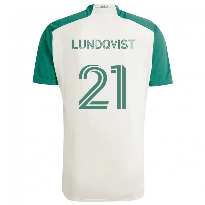 Kandiny Deti Adam Lundqvist #21 Opálené Farby Zelená Dresy Idegenbeli Csapatmez 2024/25 Triĭká