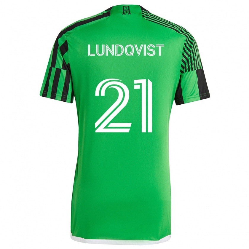 Kandiny Muži Adam Lundqvist #21 Zelená Čierna Dresy Hazai Csapatmez 2024/25 Triĭká