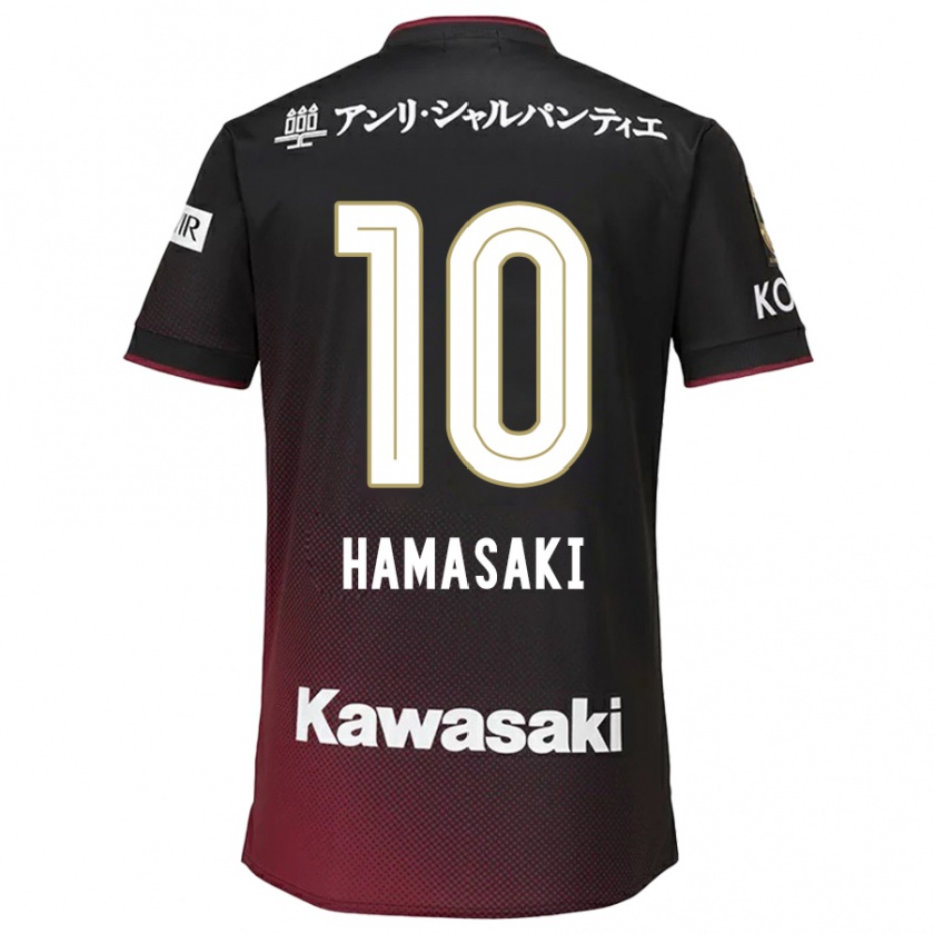 Kandiny Deti Kento Hamasaki #10 Čierna Červená Dresy Hazai Csapatmez 2024/25 Triĭká