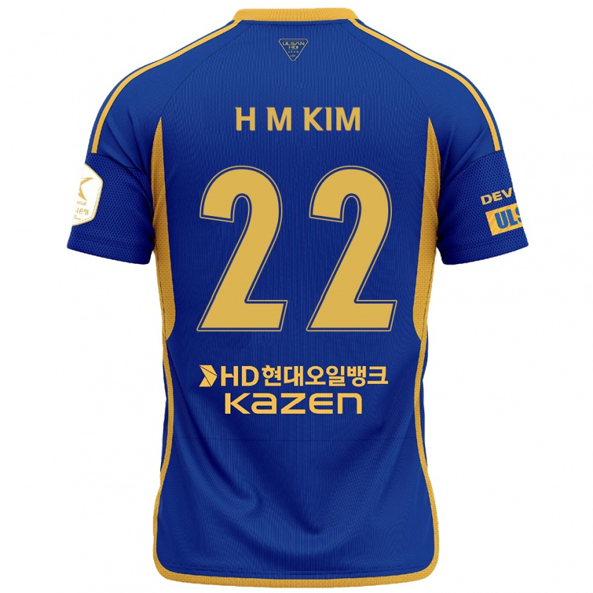 Kandiny Muži Min-Hyuk Kim #22 Modrá Žltá Dresy Hazai Csapatmez 2024/25 Triĭká