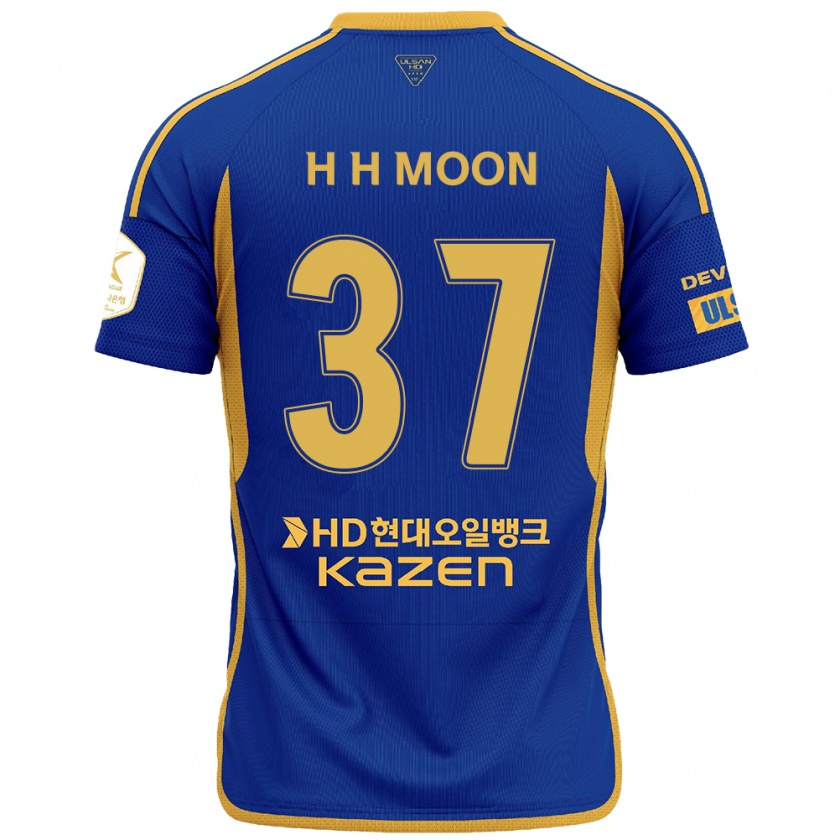 Kandiny Muži Hyeon-Ho Moon #37 Modrá Žltá Dresy Hazai Csapatmez 2024/25 Triĭká