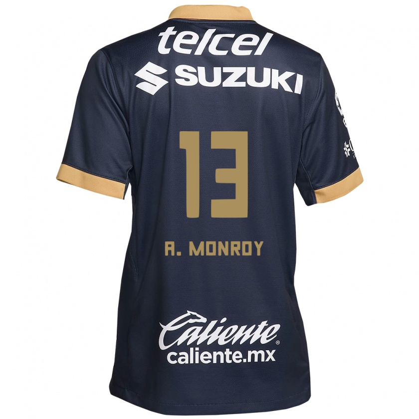 Kandiny Ženy Pablo Monroy #13 Zlato Biely Obsidián Dresy Idegenbeli Csapatmez 2024/25 Triĭká