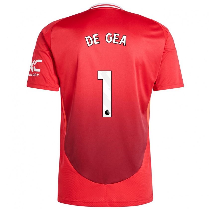 Kandiny Deti David De Gea #1 Jasne Červená Dresy Hazai Csapatmez 2024/25 Triĭká