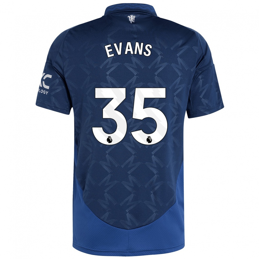 Kandiny Deti Jonny Evans #35 Indigo Dresy Idegenbeli Csapatmez 2024/25 Triĭká