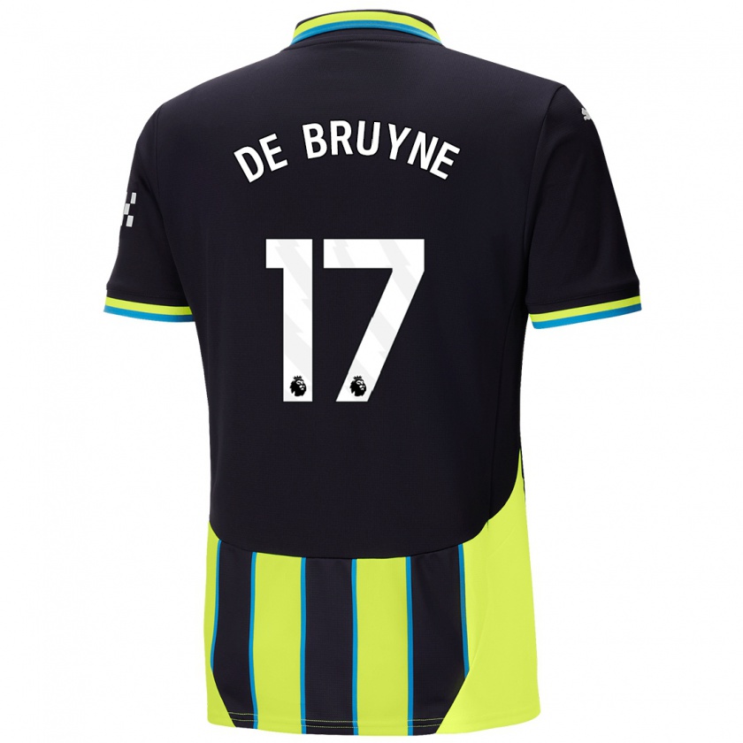 Kandiny Deti Kevin De Bruyne #17 Modrá Žltá Dresy Idegenbeli Csapatmez 2024/25 Triĭká