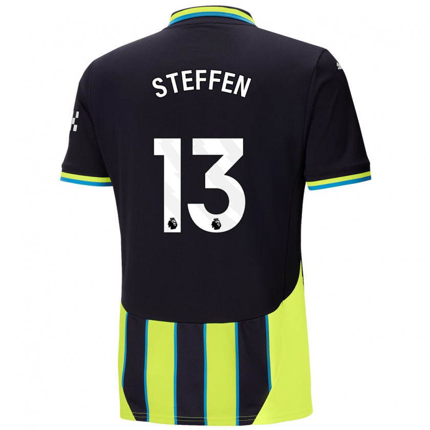 Kandiny Deti Zack Steffen #13 Modrá Žltá Dresy Idegenbeli Csapatmez 2024/25 Triĭká