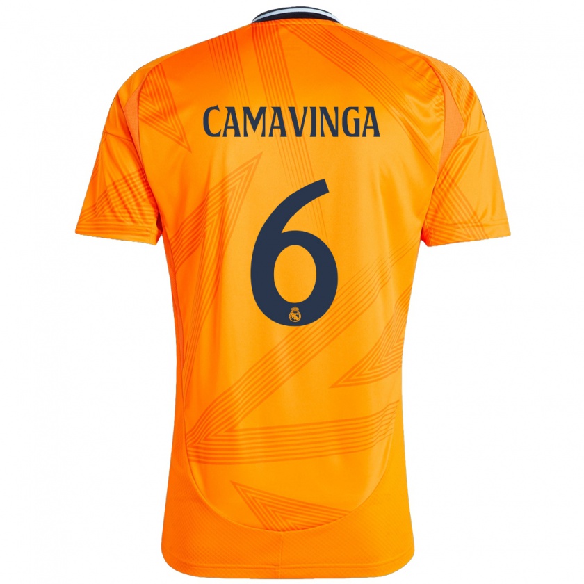 Kandiny Deti Eduardo Camavinga #6 Oranžová Dresy Idegenbeli Csapatmez 2024/25 Triĭká