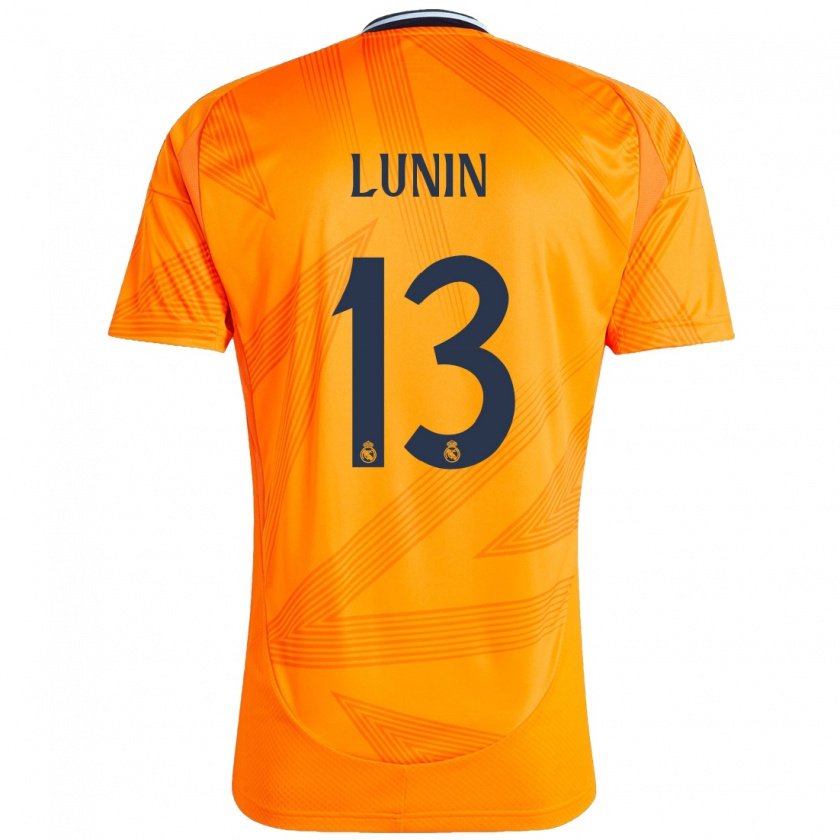 Kandiny Deti Andriy Lunin #13 Oranžová Dresy Idegenbeli Csapatmez 2024/25 Triĭká