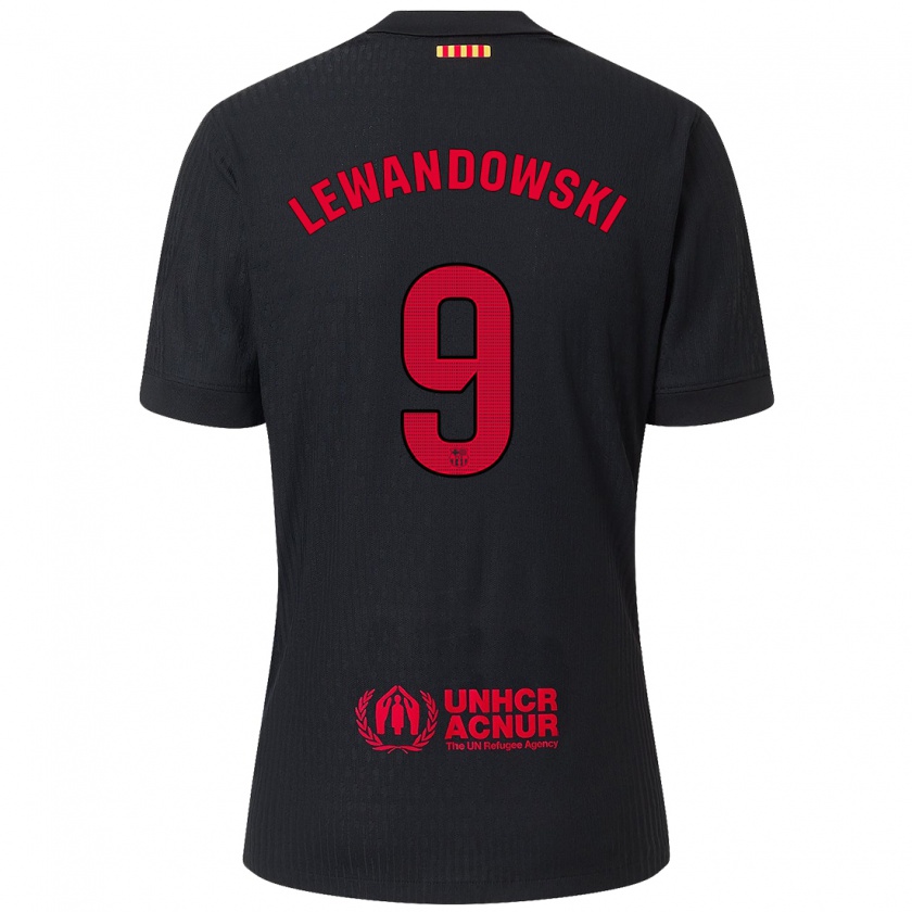 Kandiny Deti Robert Lewandowski #9 Čierna Červená Dresy Idegenbeli Csapatmez 2024/25 Triĭká