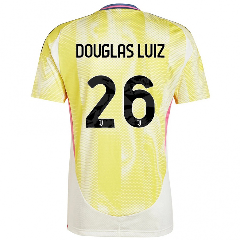 Kandiny Deti Douglas Luiz #26 Solárna Žltá Dresy Idegenbeli Csapatmez 2024/25 Triĭká