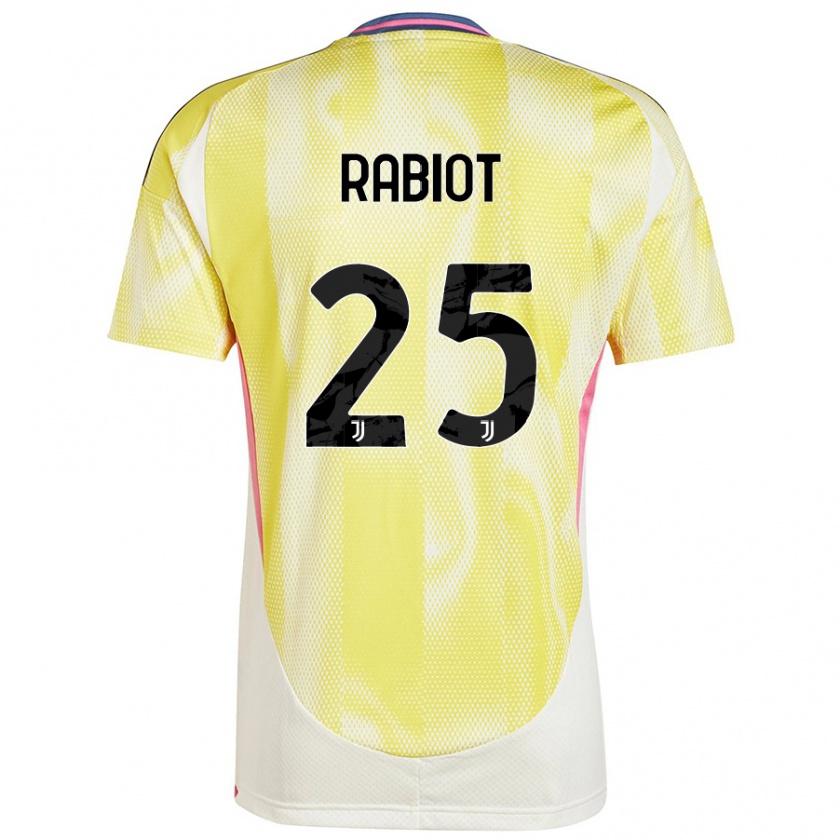 Kandiny Deti Adrien Rabiot #25 Solárna Žltá Dresy Idegenbeli Csapatmez 2024/25 Triĭká