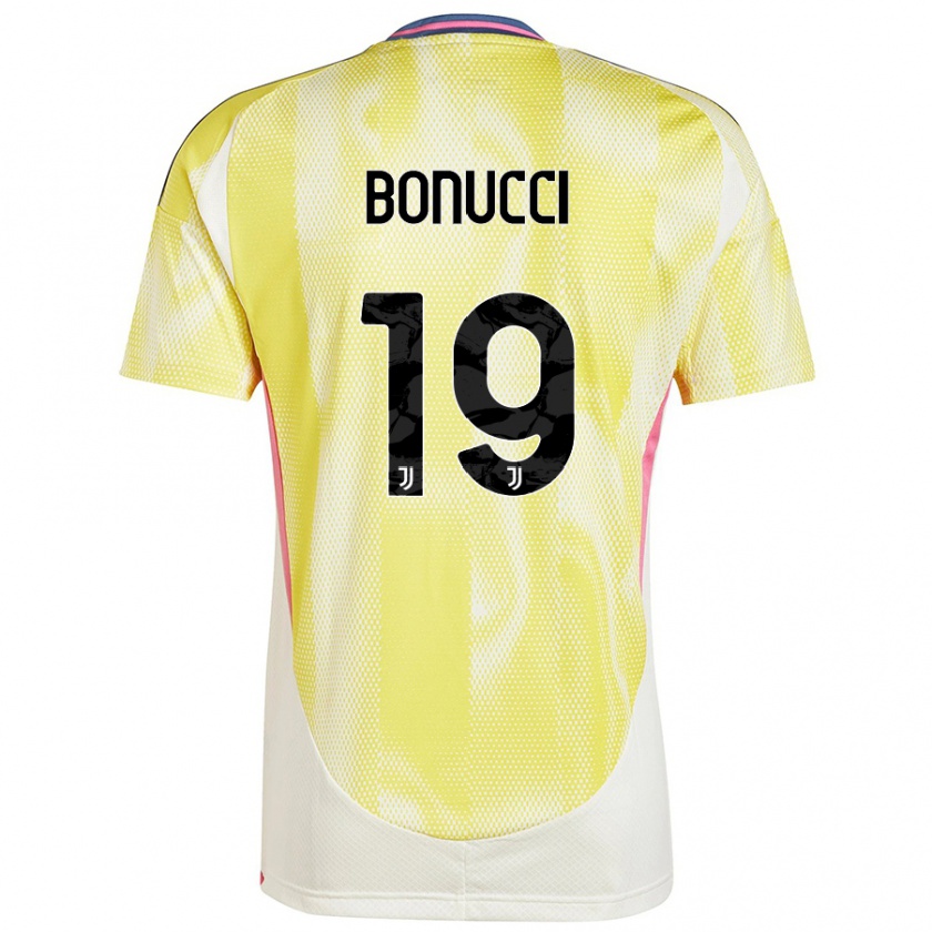 Kandiny Deti Leonardo Bonucci #19 Solárna Žltá Dresy Idegenbeli Csapatmez 2024/25 Triĭká