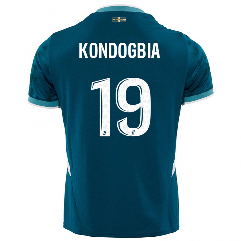 Kandiny Deti Geoffrey Kondogbia #19 Tyrkysovo Modré Dresy Idegenbeli Csapatmez 2024/25 Triĭká