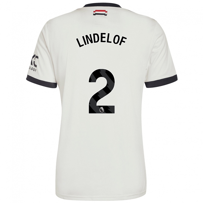 Kandiny Deti Victor Lindelöf #2 Off White Dresy Tretia Csapatmez 2024/25 Triĭká