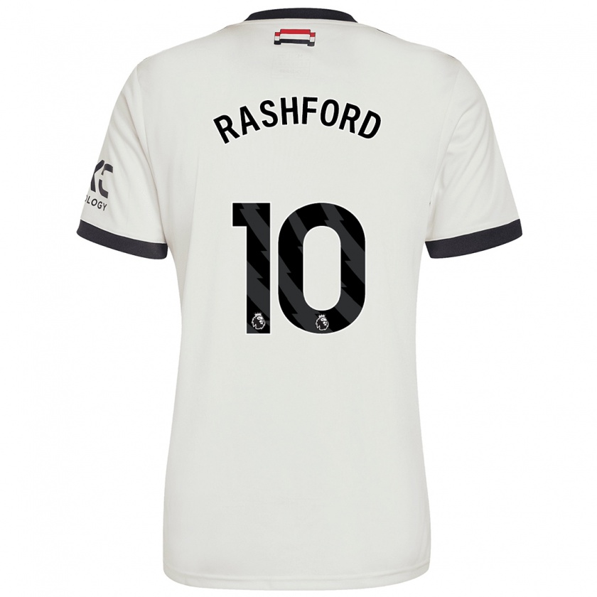 Kandiny Deti Marcus Rashford #10 Off White Dresy Tretia Csapatmez 2024/25 Triĭká